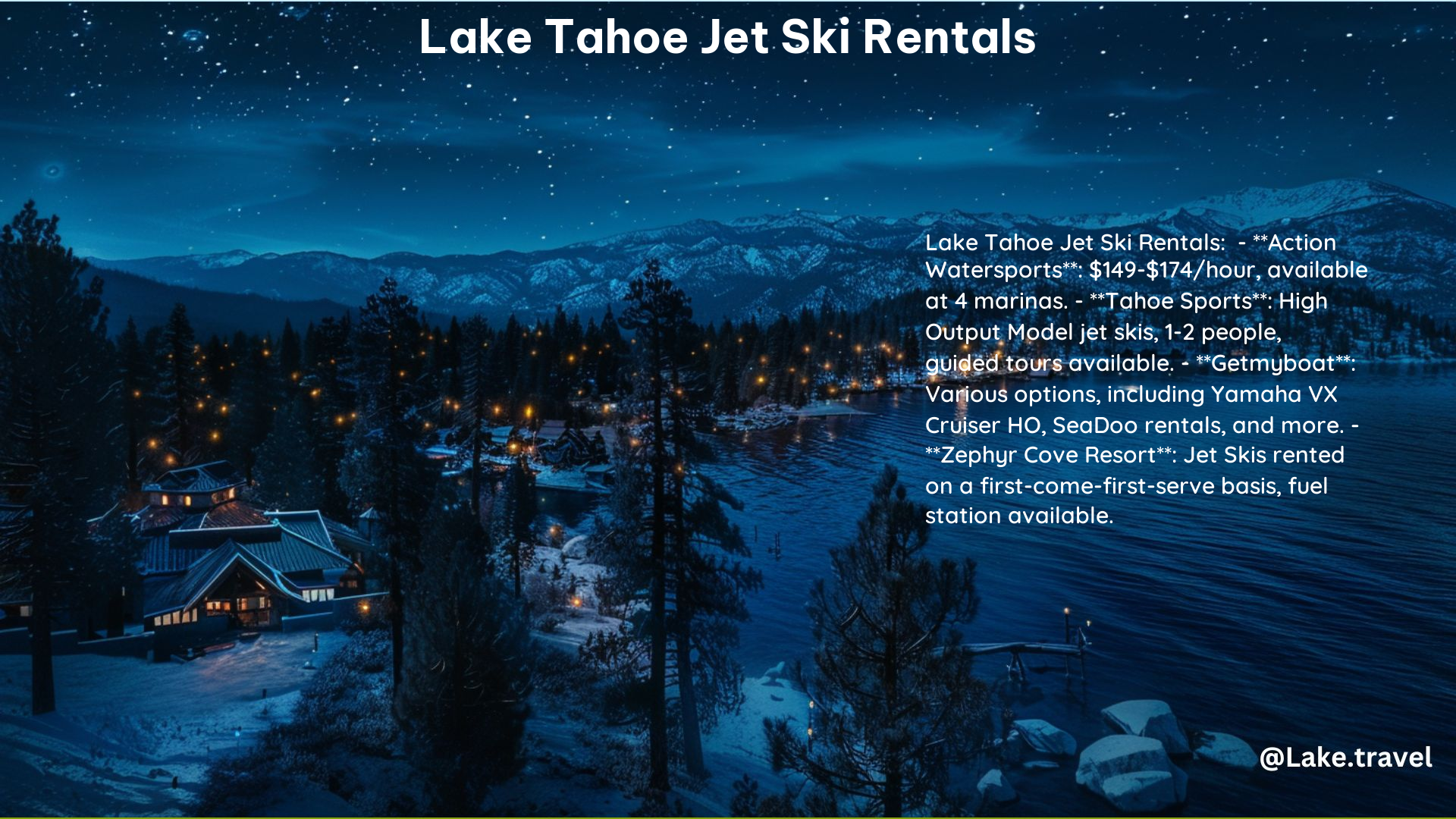 Lake Tahoe Jet Ski Rentals