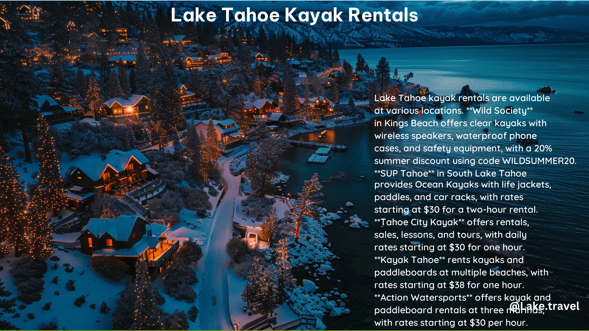 Lake Tahoe Kayak Rentals