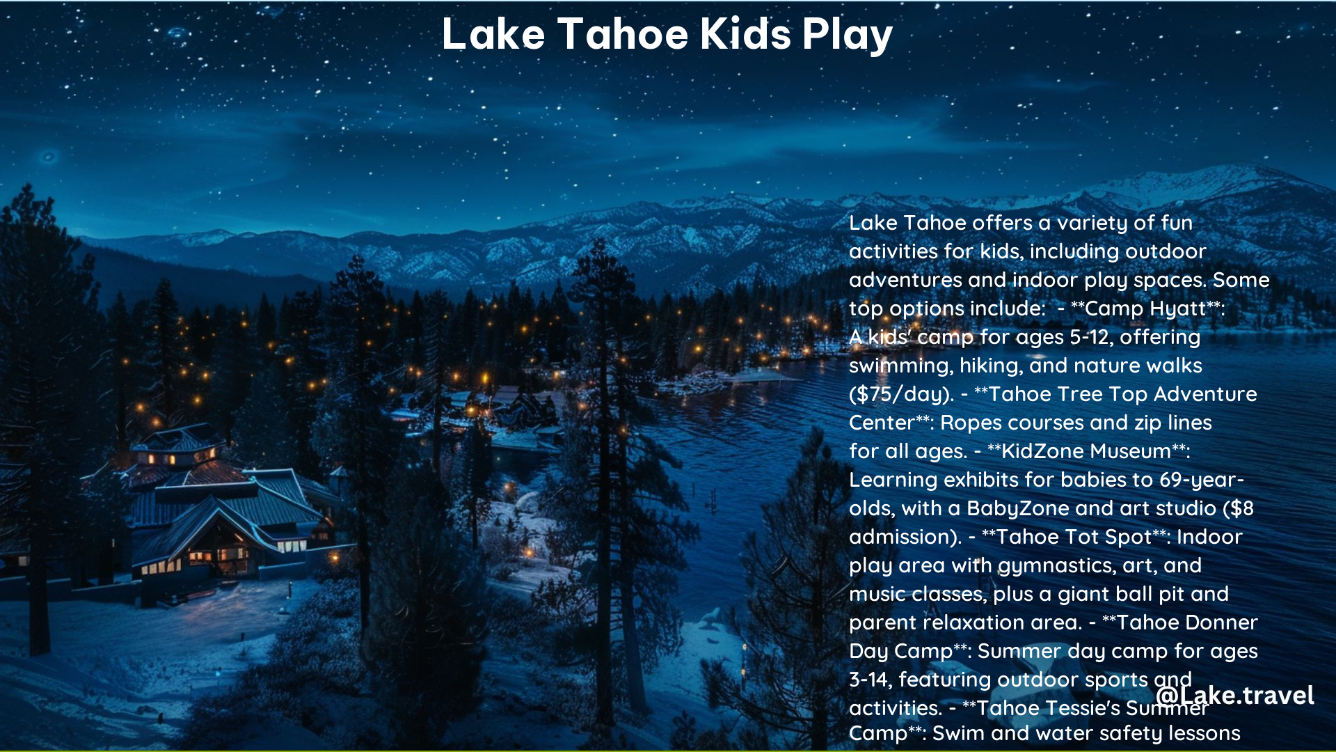 Lake Tahoe Kids Play