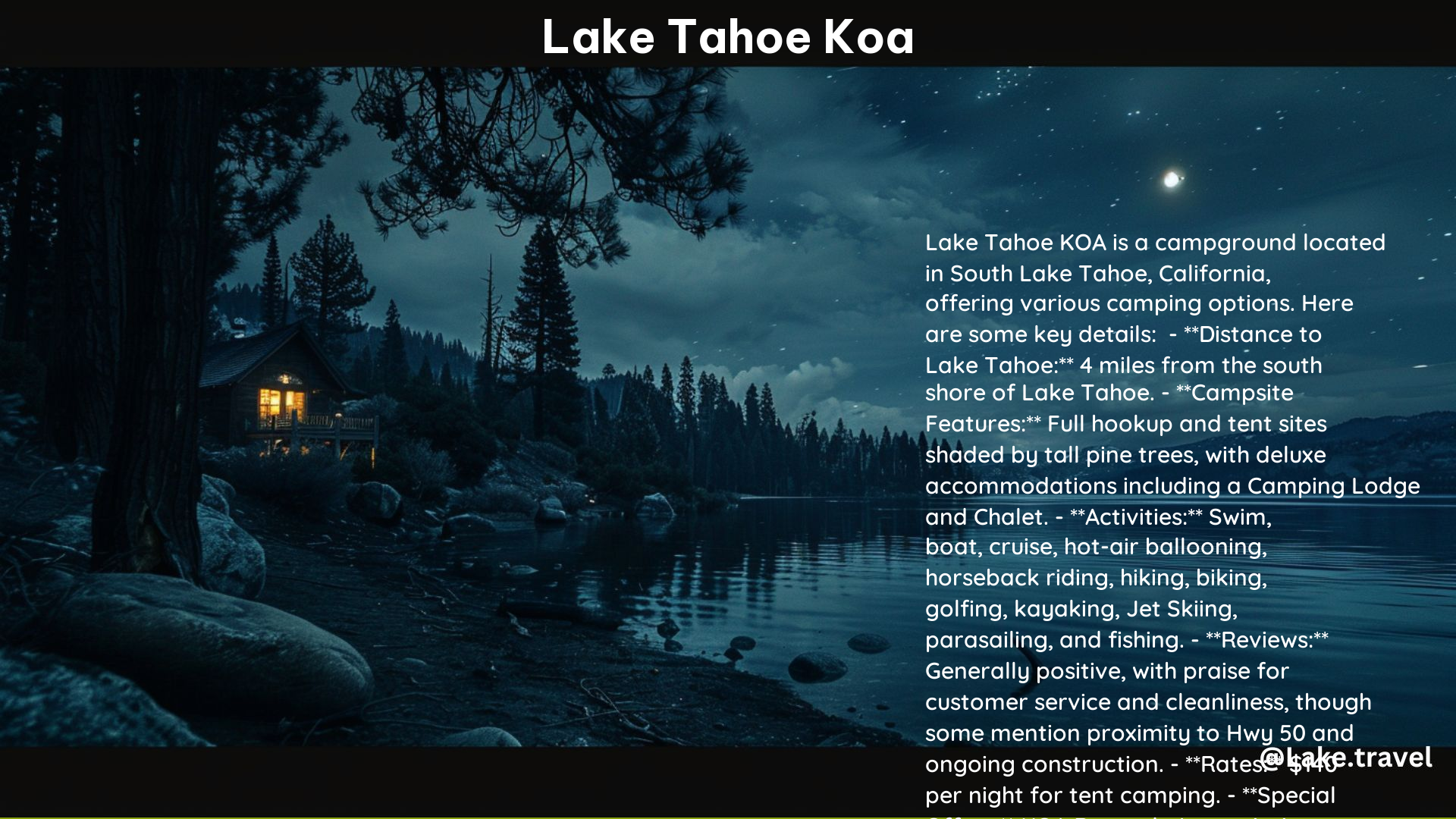 Lake Tahoe Koa