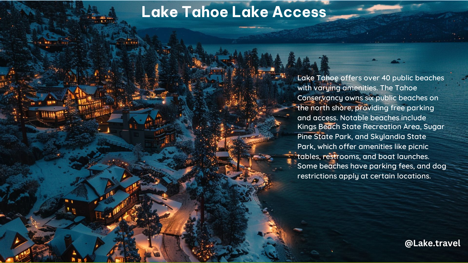 Lake Tahoe Lake Access