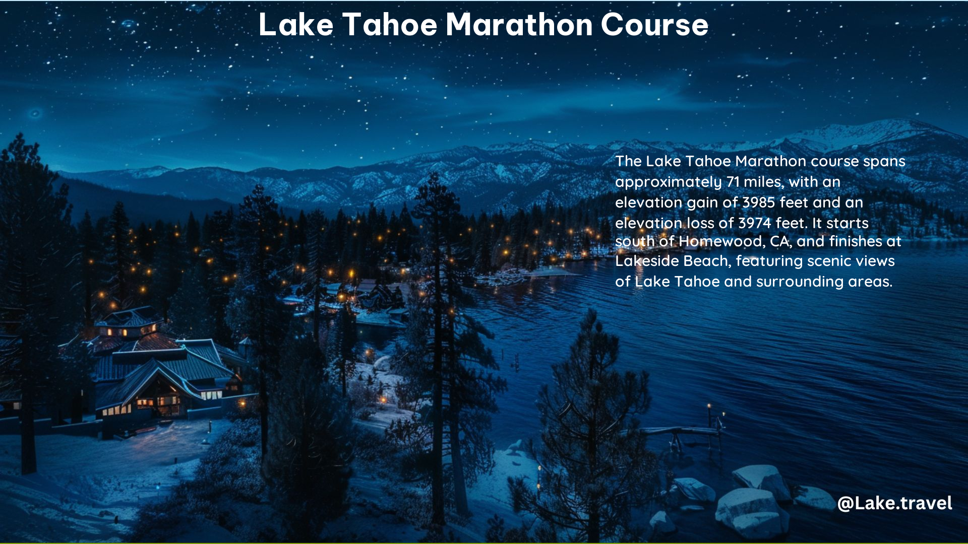 Lake Tahoe Marathon Course