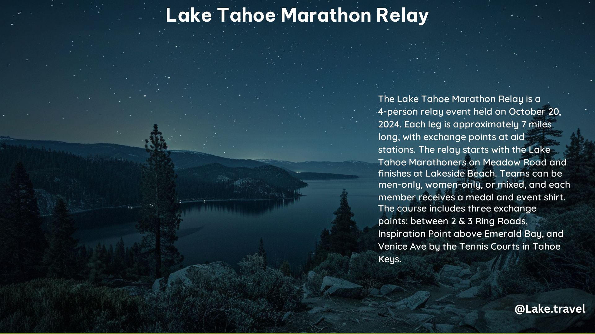 Lake Tahoe Marathon Relay