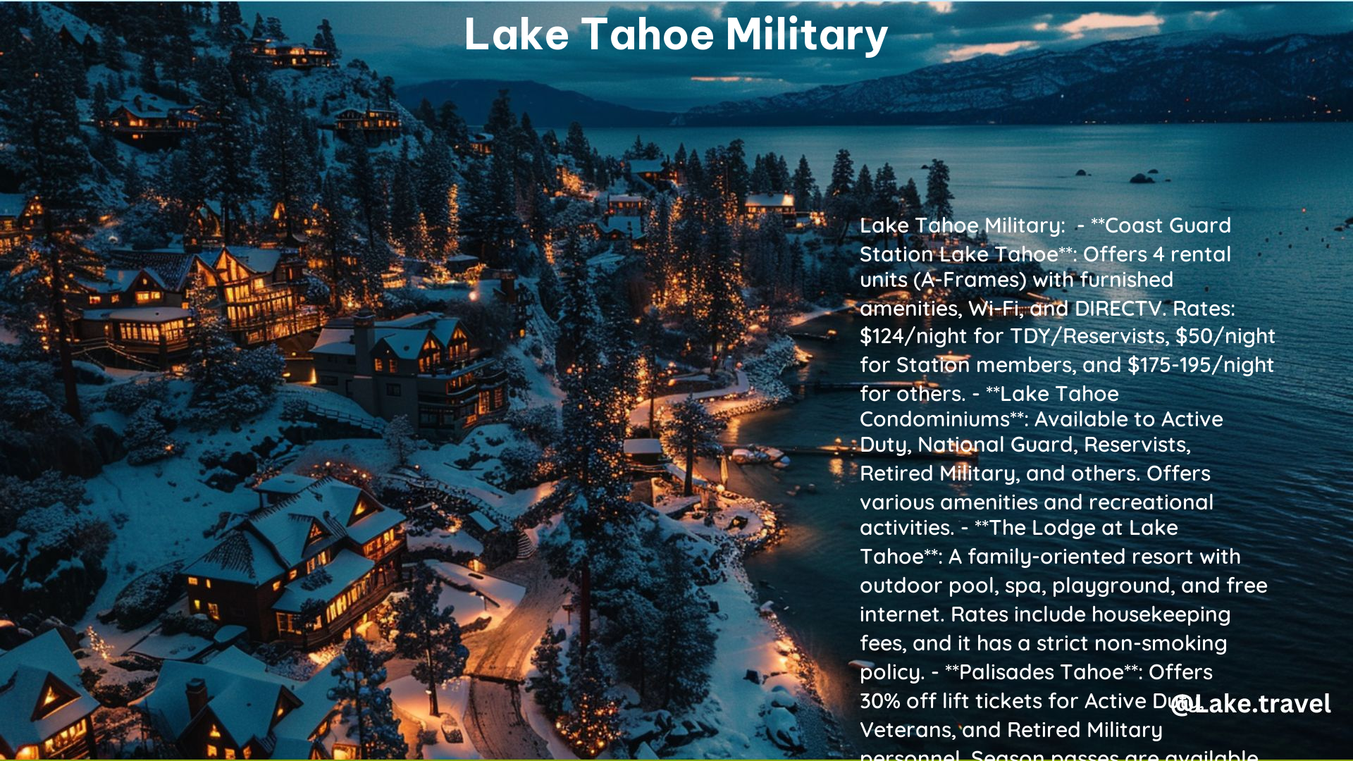 Lake Tahoe Military