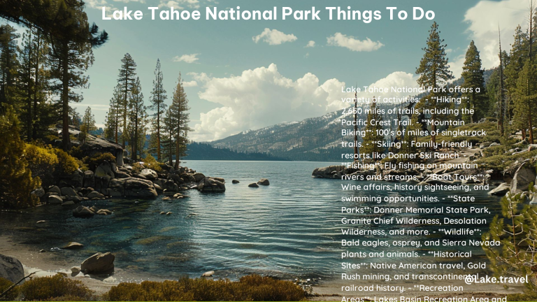 Lake Tahoe National Park Things to Do