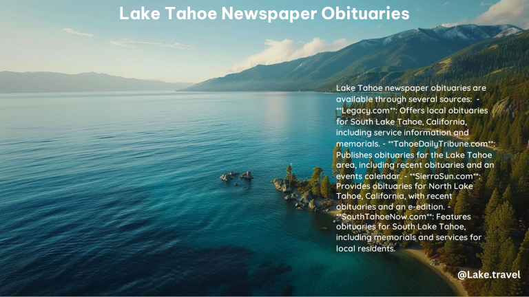 Lake Tahoe Newspaper Obituaries