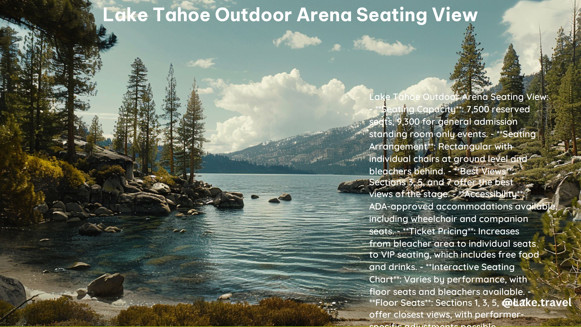 Lake Tahoe Outdoor Arena Seating View