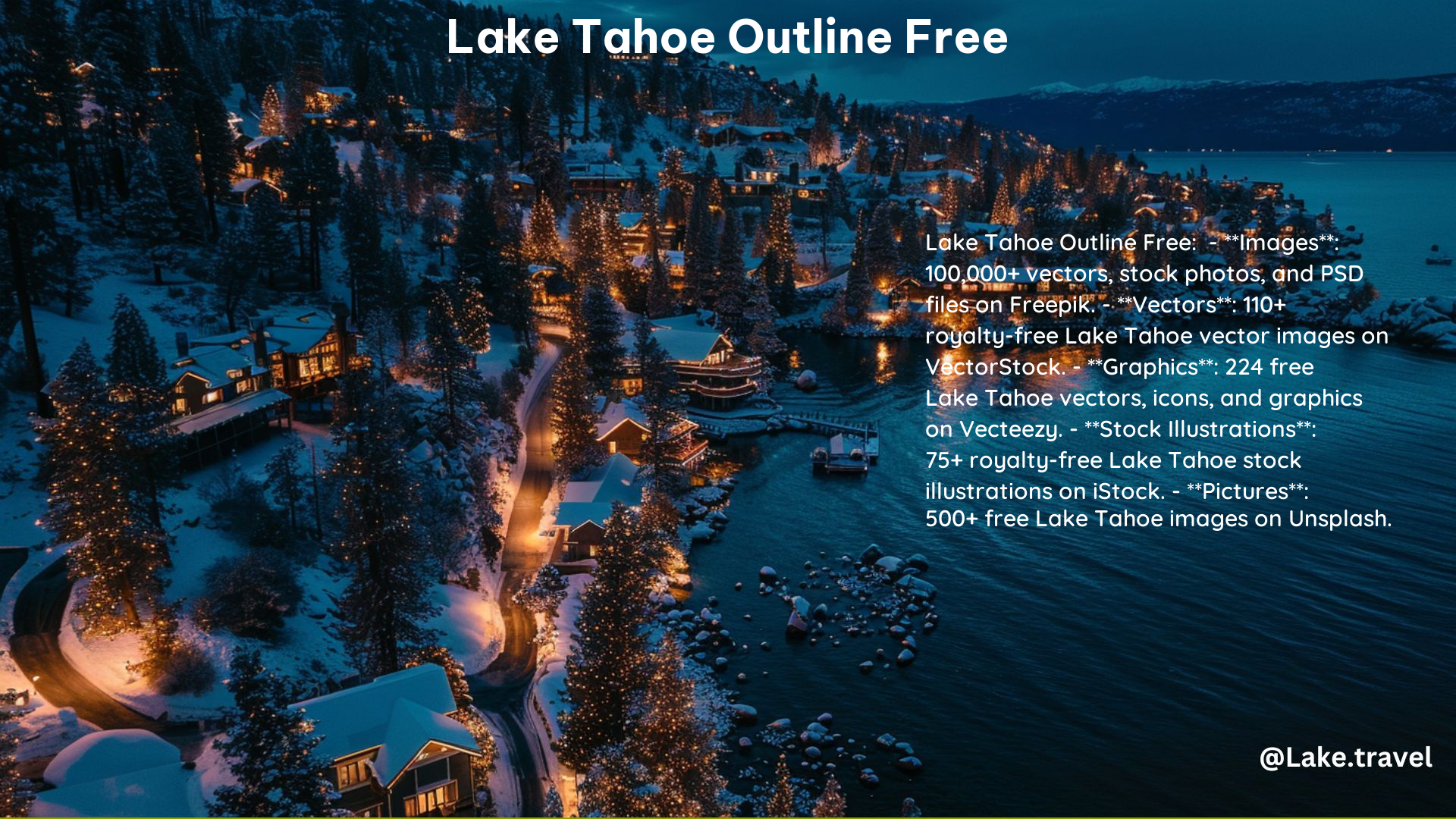 Lake Tahoe Outline Free