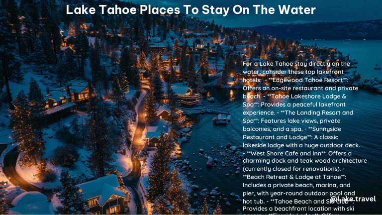 Lake Tahoe Places to Stay on the Water