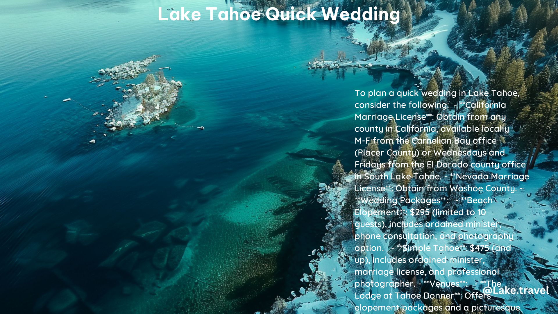 Lake Tahoe Quick Wedding