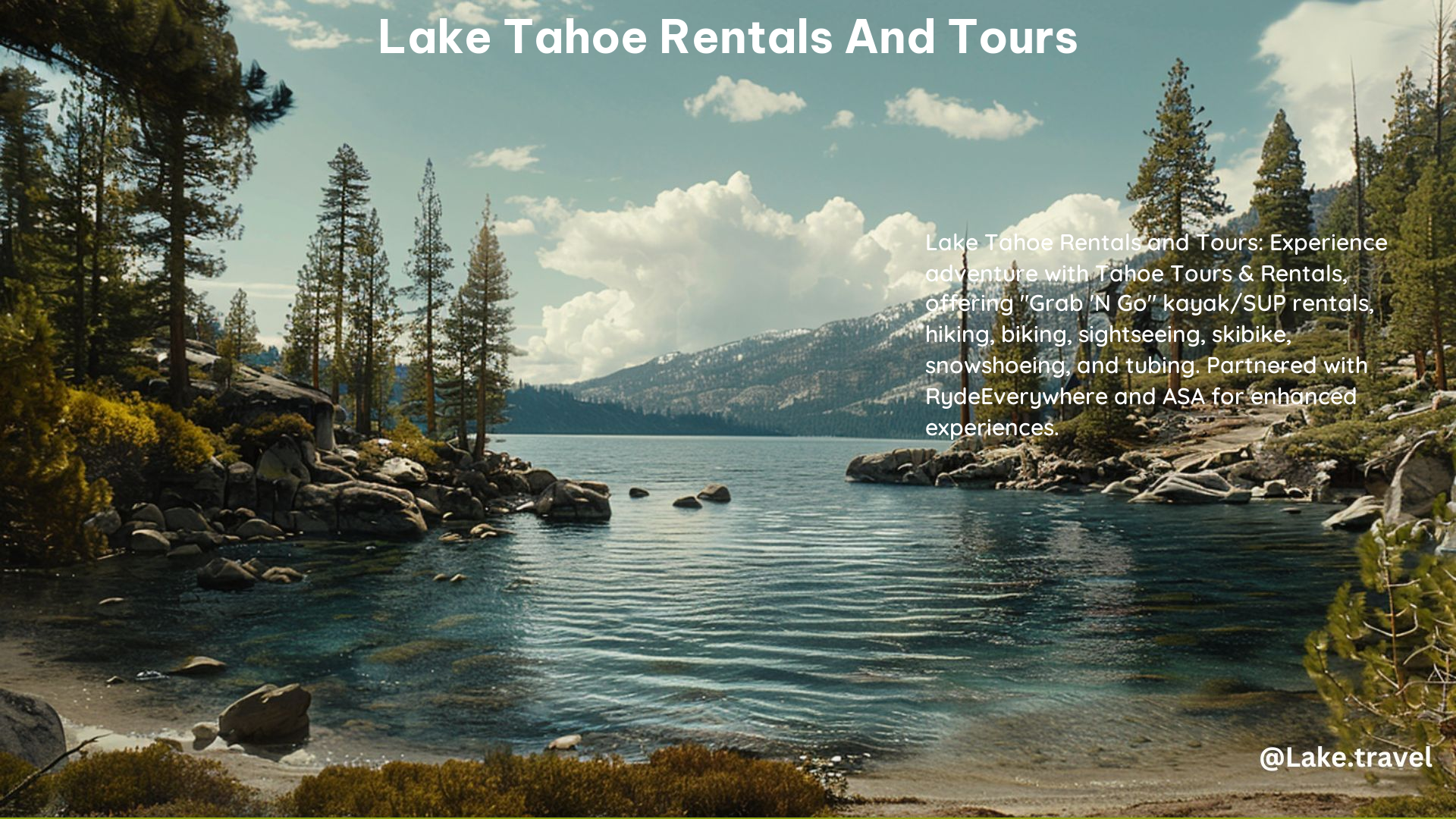 Lake Tahoe Rentals and Tours