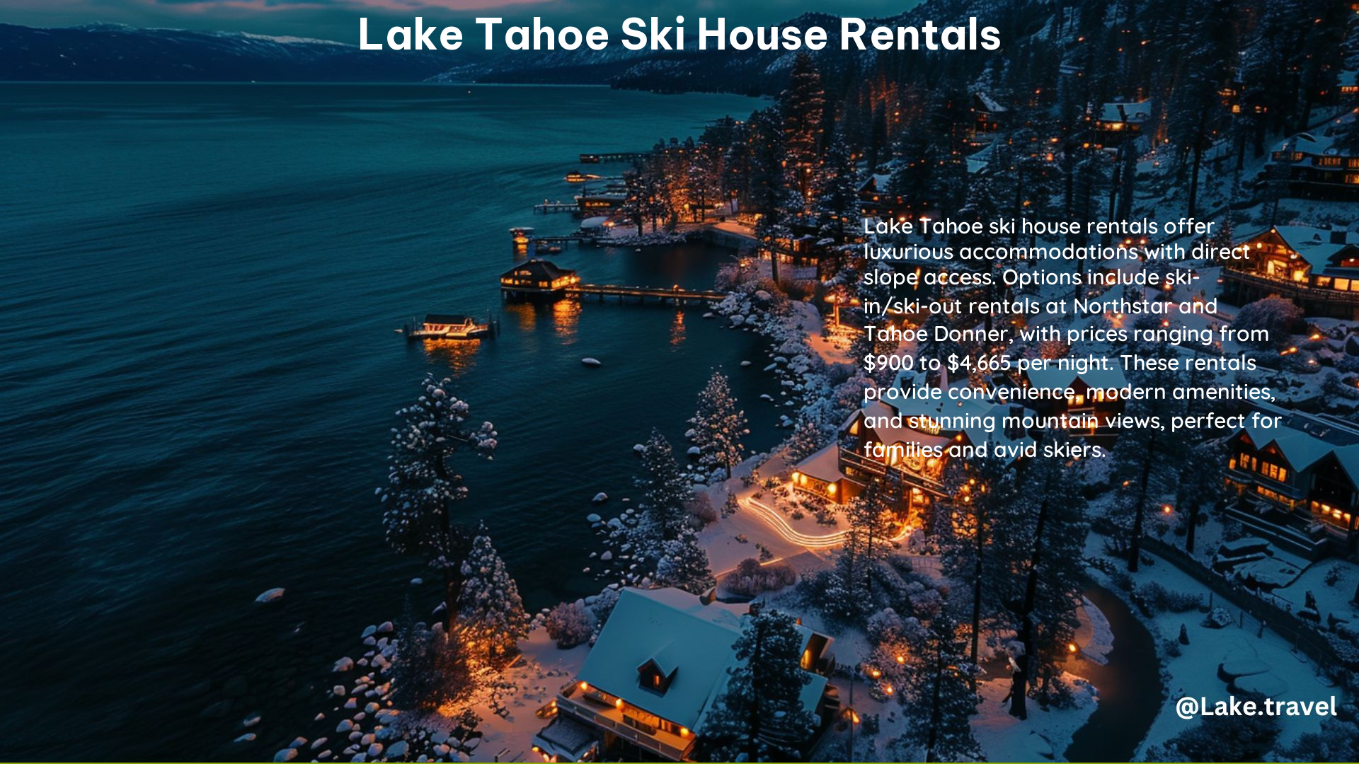 Lake Tahoe Ski House Rentals