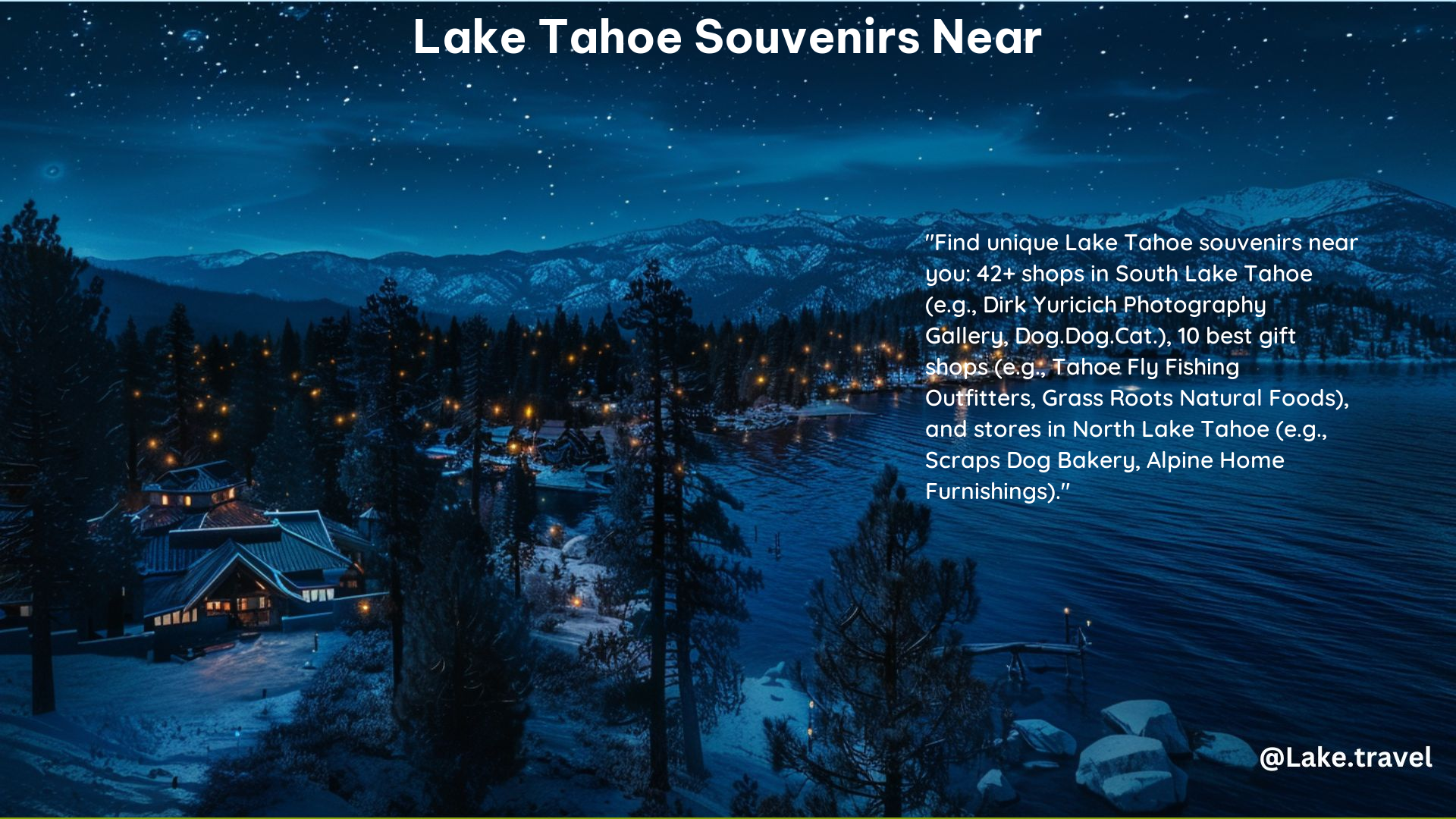 Lake Tahoe Souvenirs Near