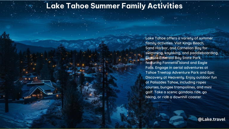 Lake Tahoe Summer Family Activities