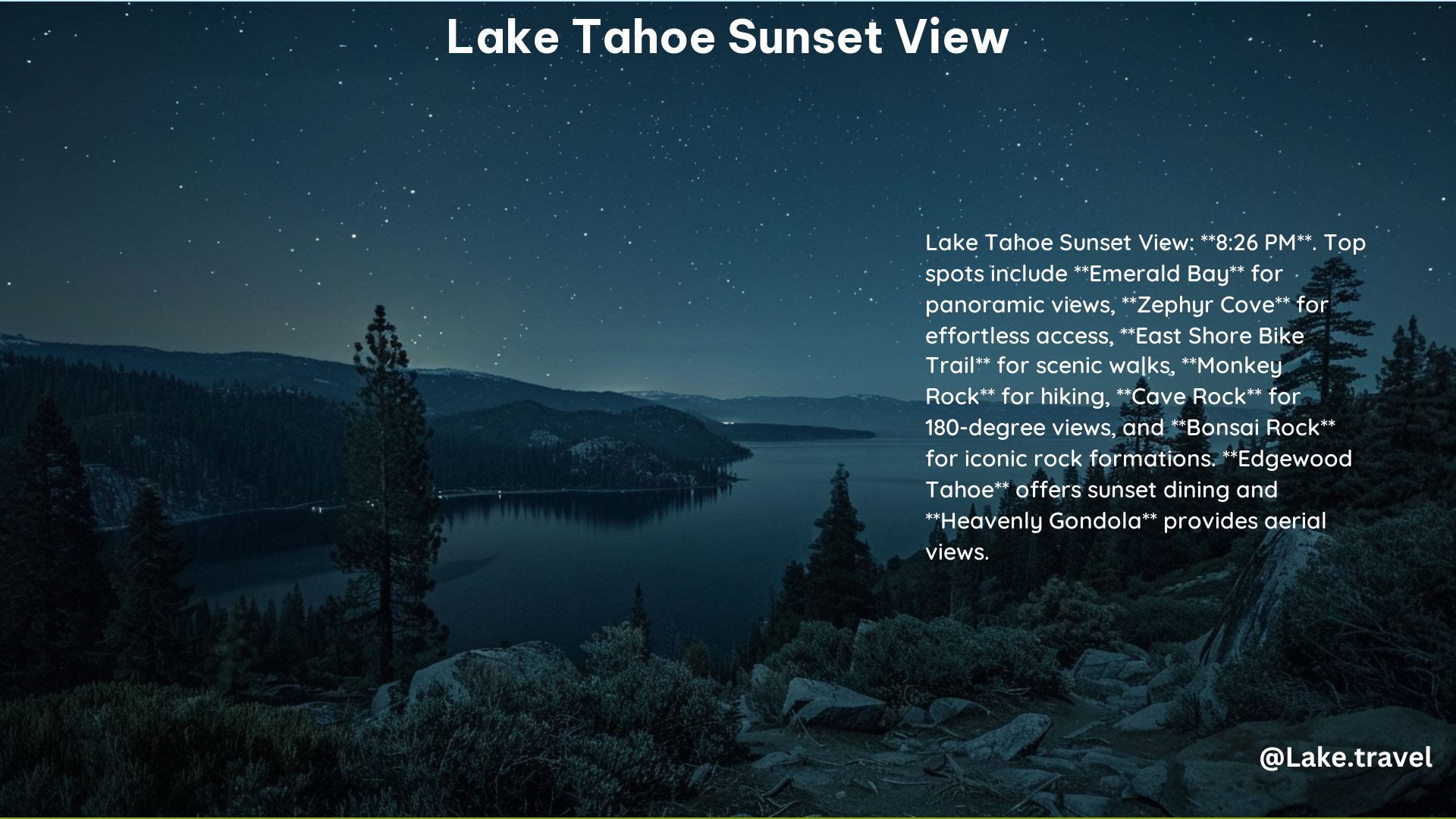 Lake Tahoe Sunset View