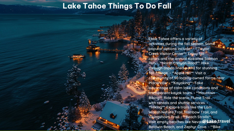 Lake Tahoe Things to Do Fall