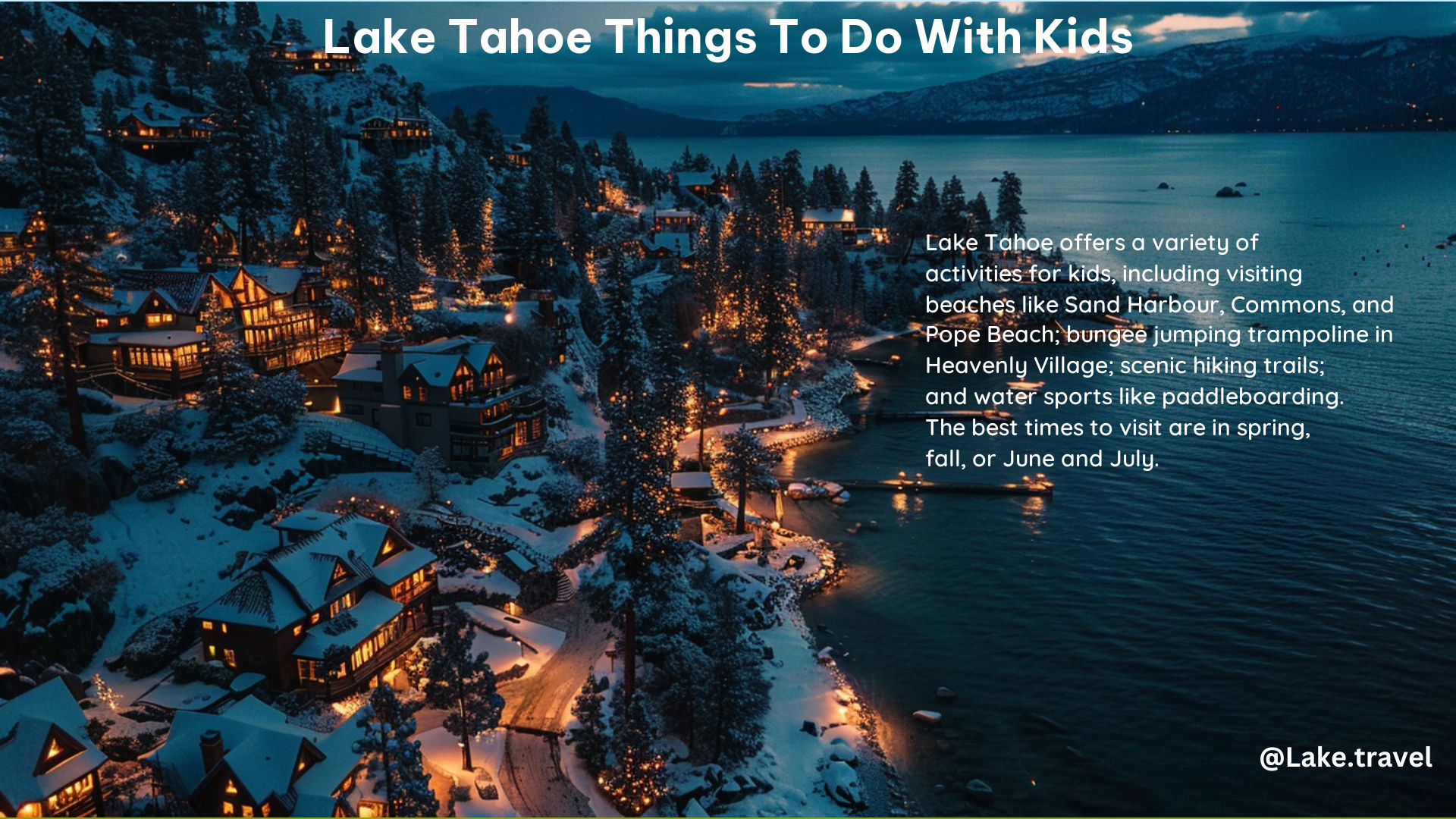 Lake Tahoe Things to Do with Kids