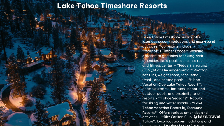 Lake Tahoe Timeshare Resorts