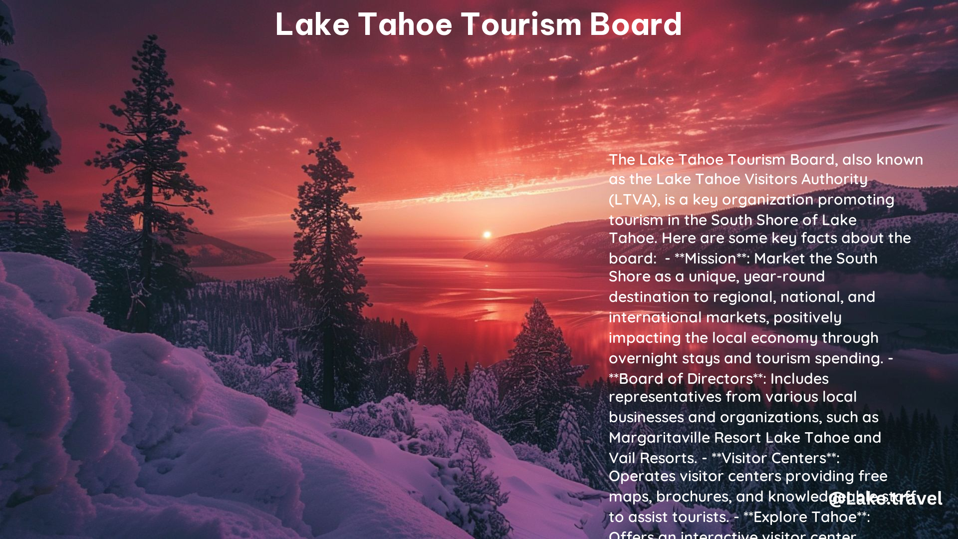 Lake Tahoe Tourism Board