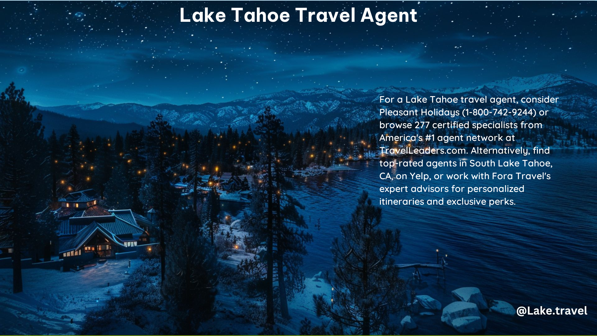 Lake Tahoe Travel Agent