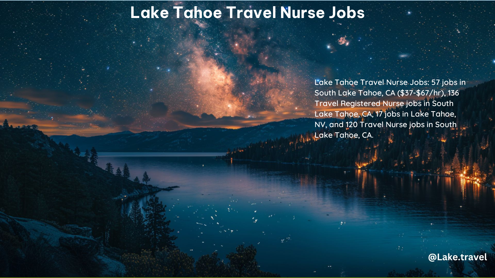 Lake Tahoe Travel Nurse Jobs