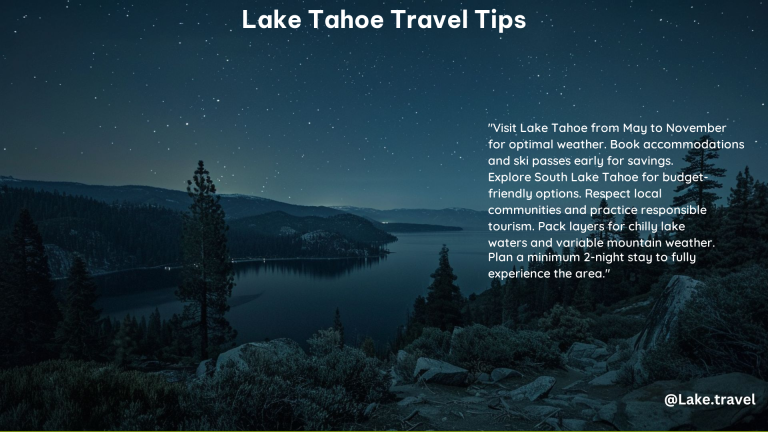 Lake Tahoe Travel Tips