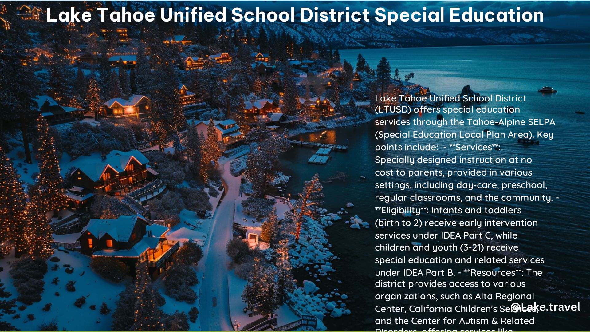 Lake Tahoe Unified School District Special Education