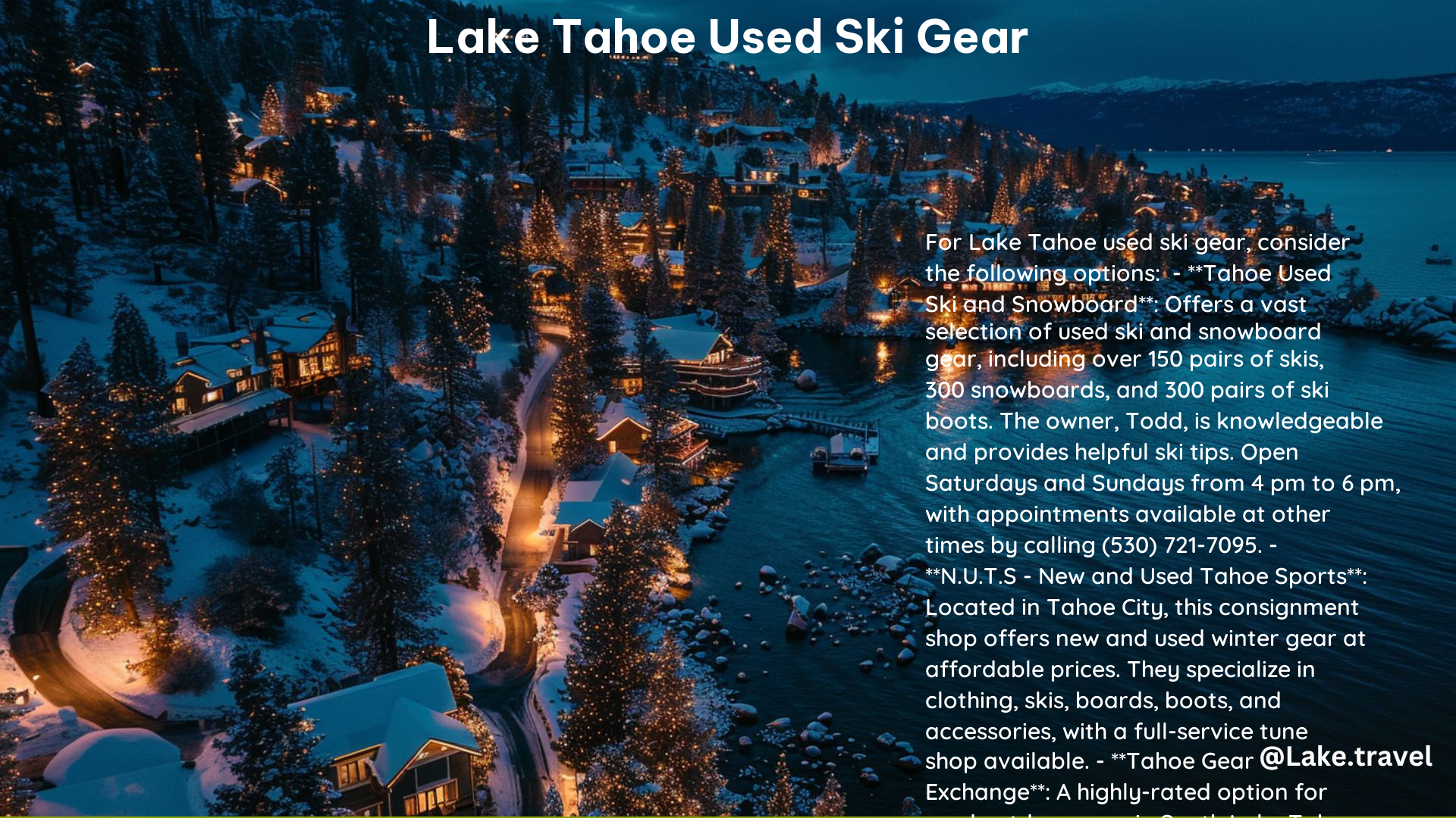 Lake Tahoe Used Ski Gear