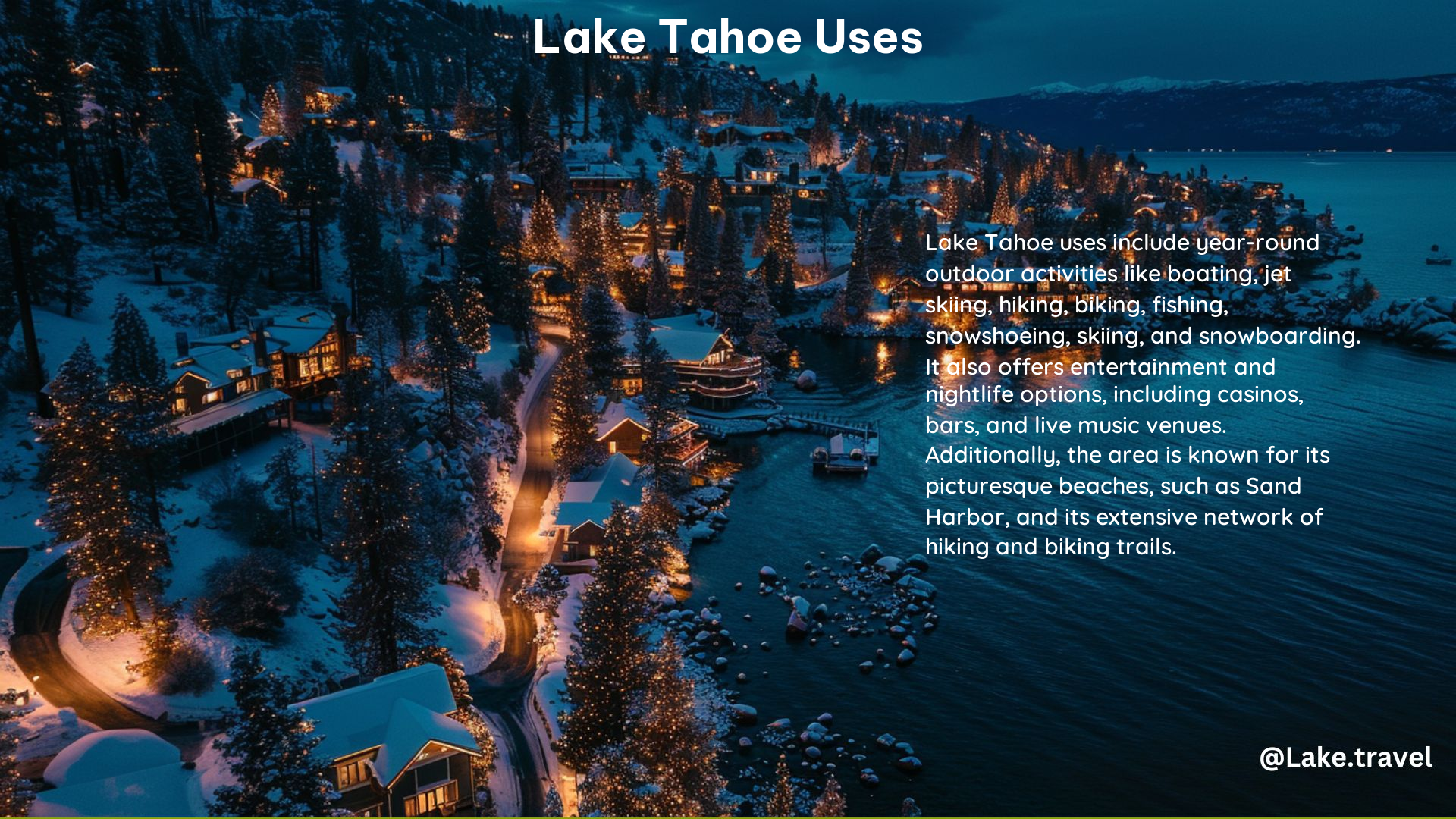 Lake Tahoe Uses