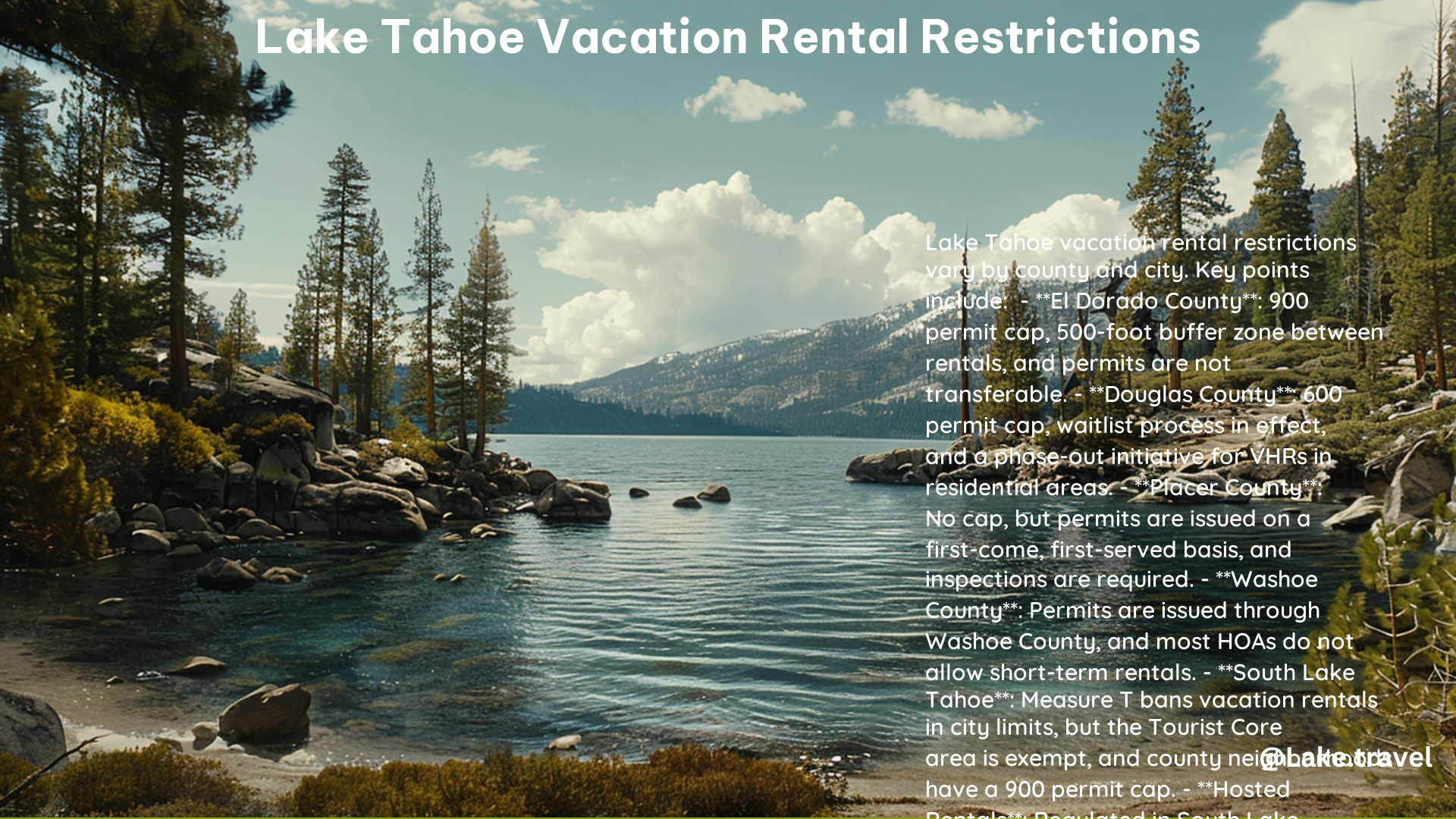 Lake Tahoe Vacation Rental Restrictions