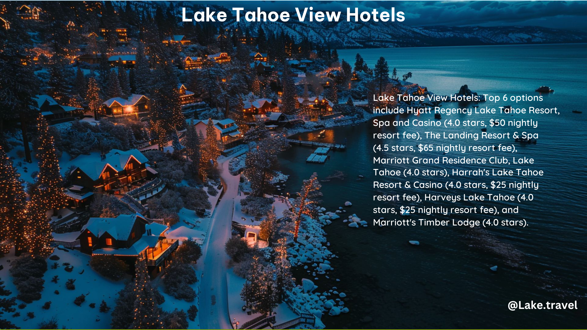 Lake Tahoe View Hotels