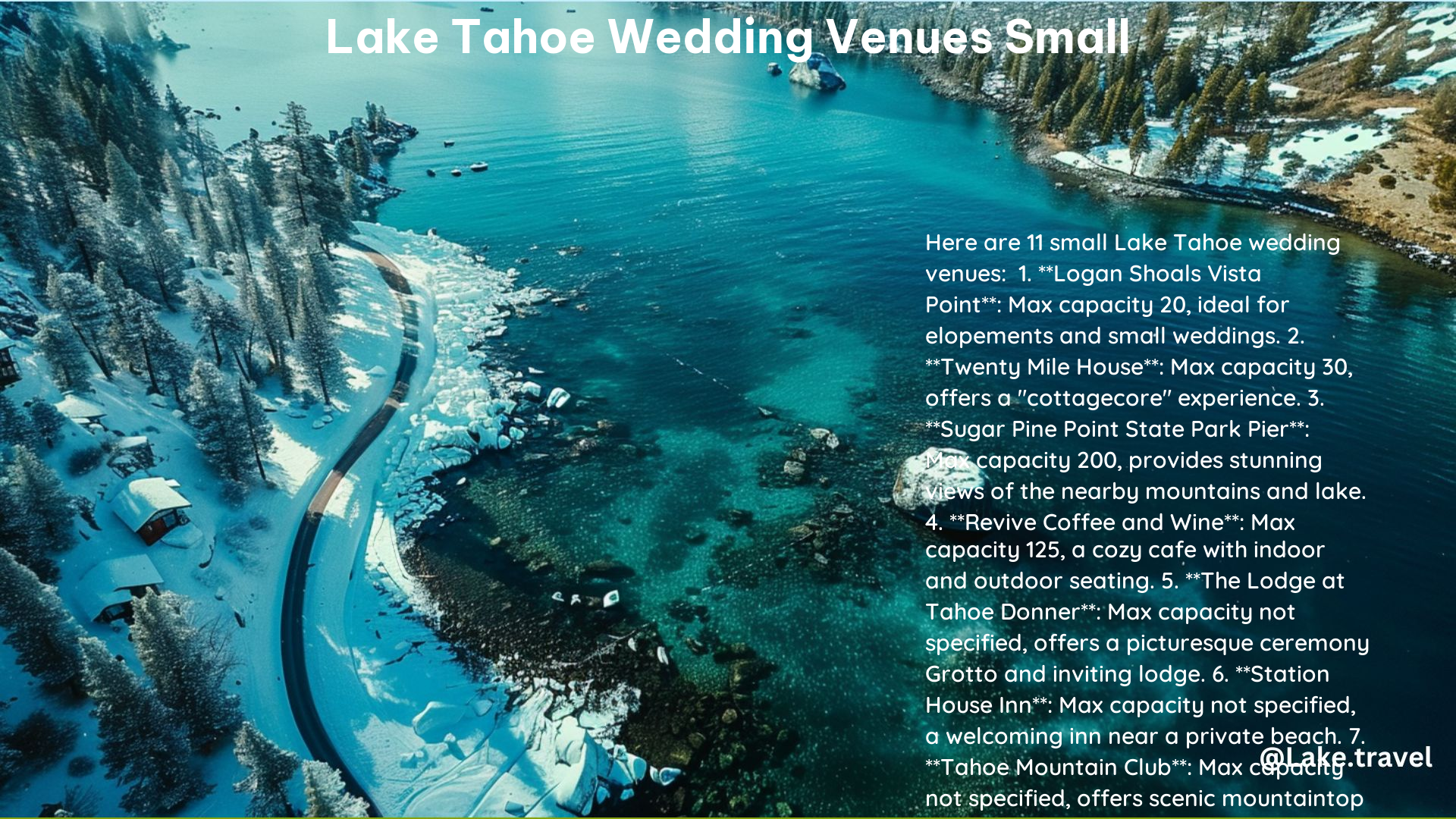 Lake Tahoe Wedding Venues Small