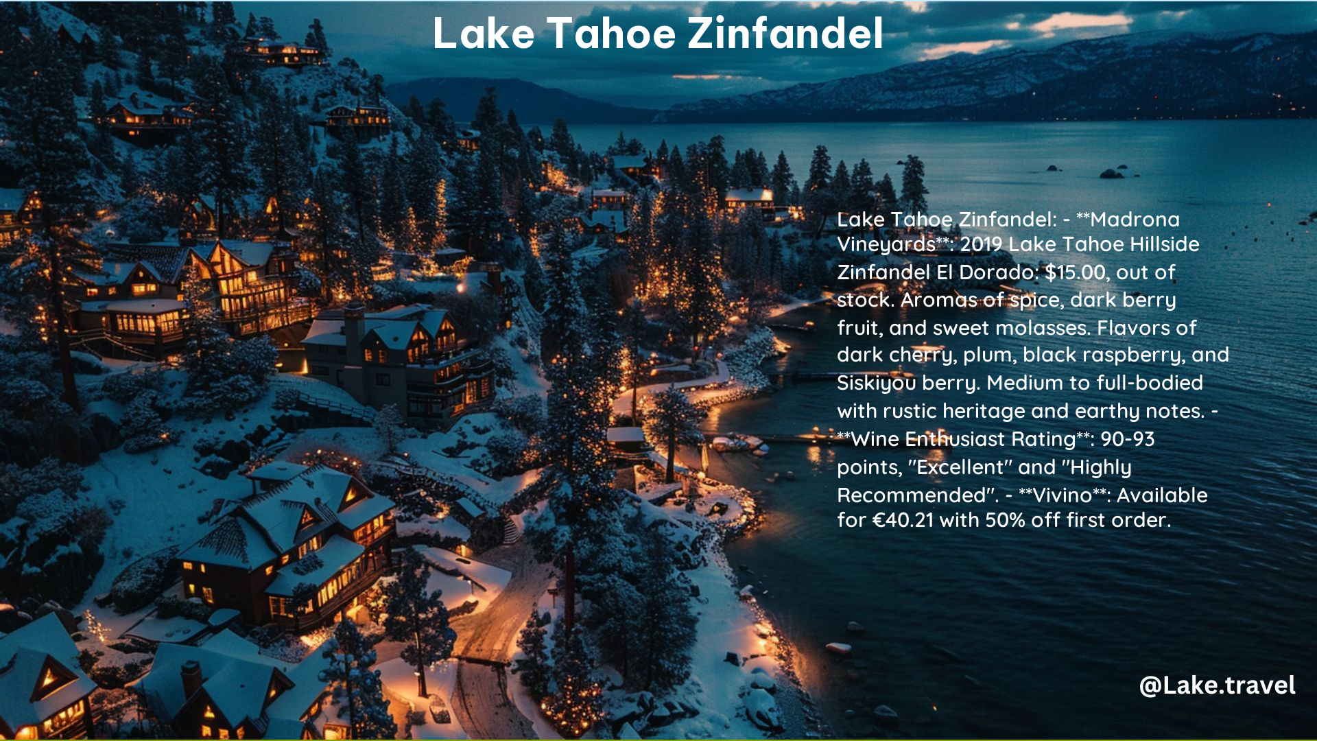 Lake Tahoe Zinfandel