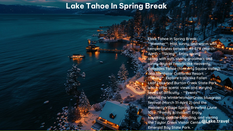 Lake Tahoe in Spring Break