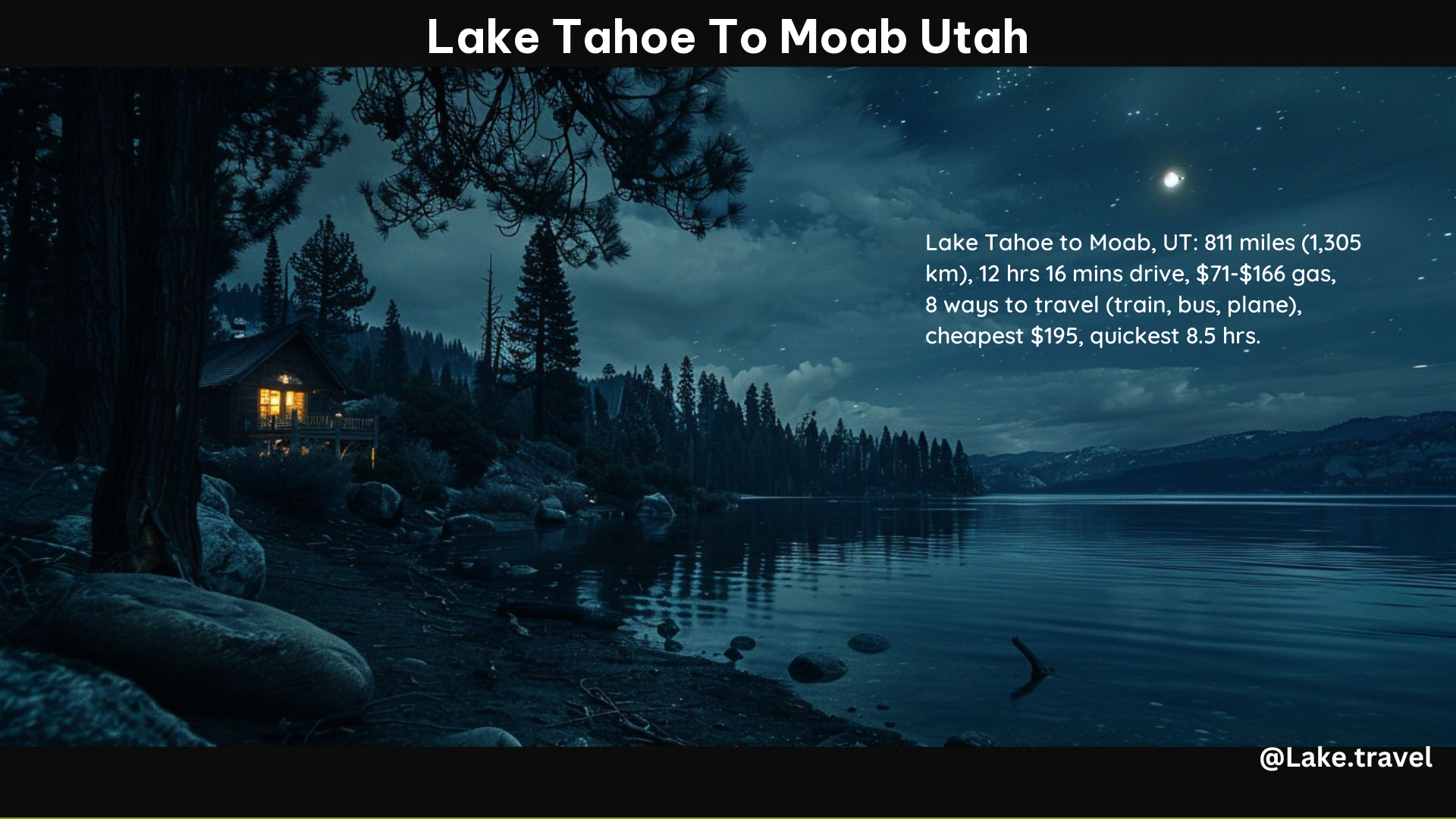 Lake Tahoe to Moab Utah