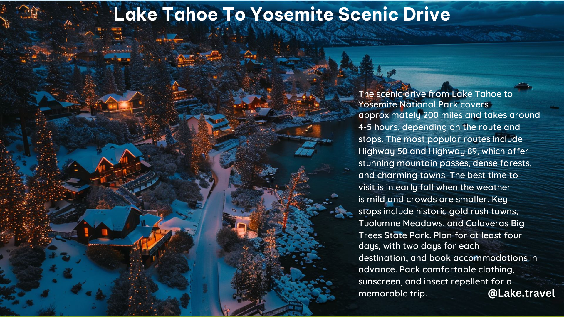 Lake Tahoe to Yosemite Scenic Drive