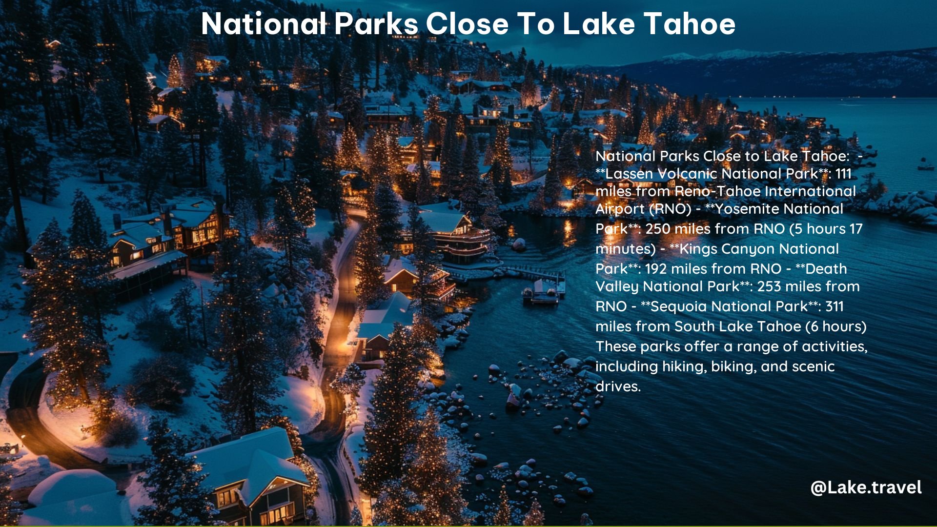 National Parks Close to Lake Tahoe