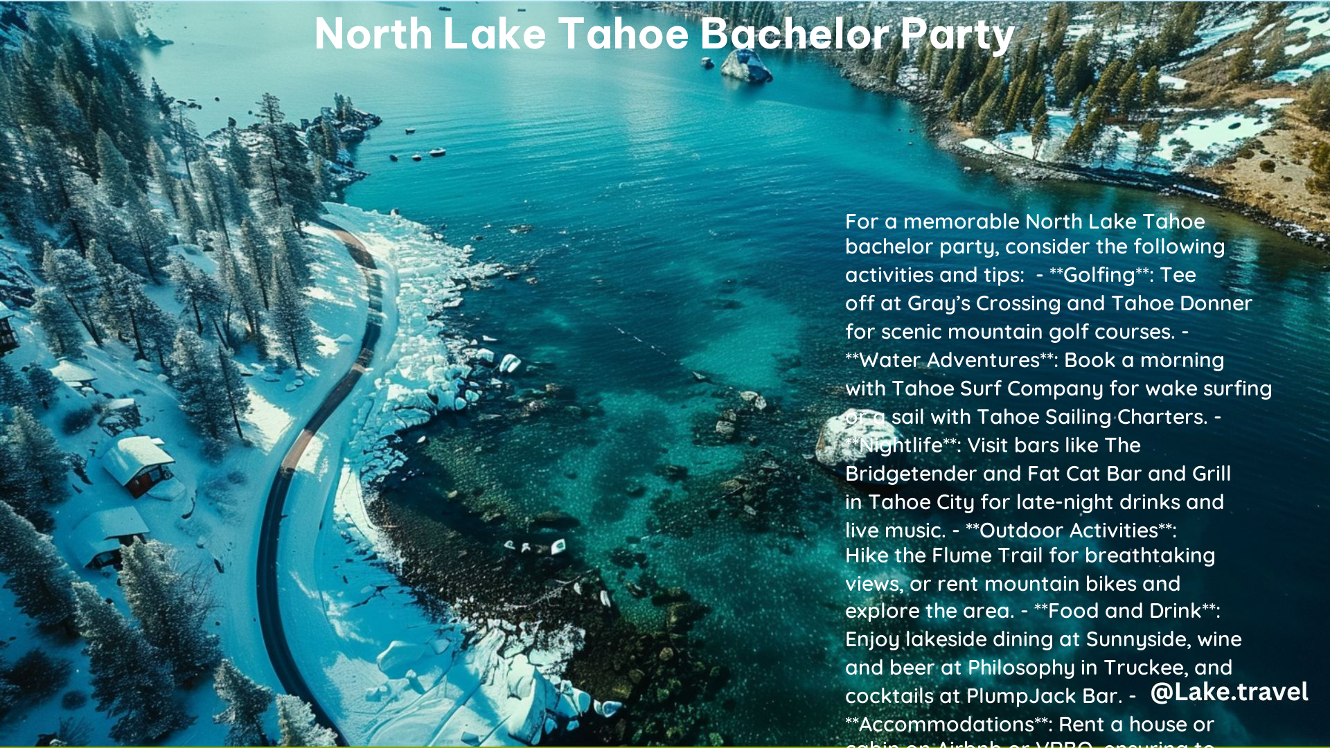 North Lake Tahoe Bachelor Party