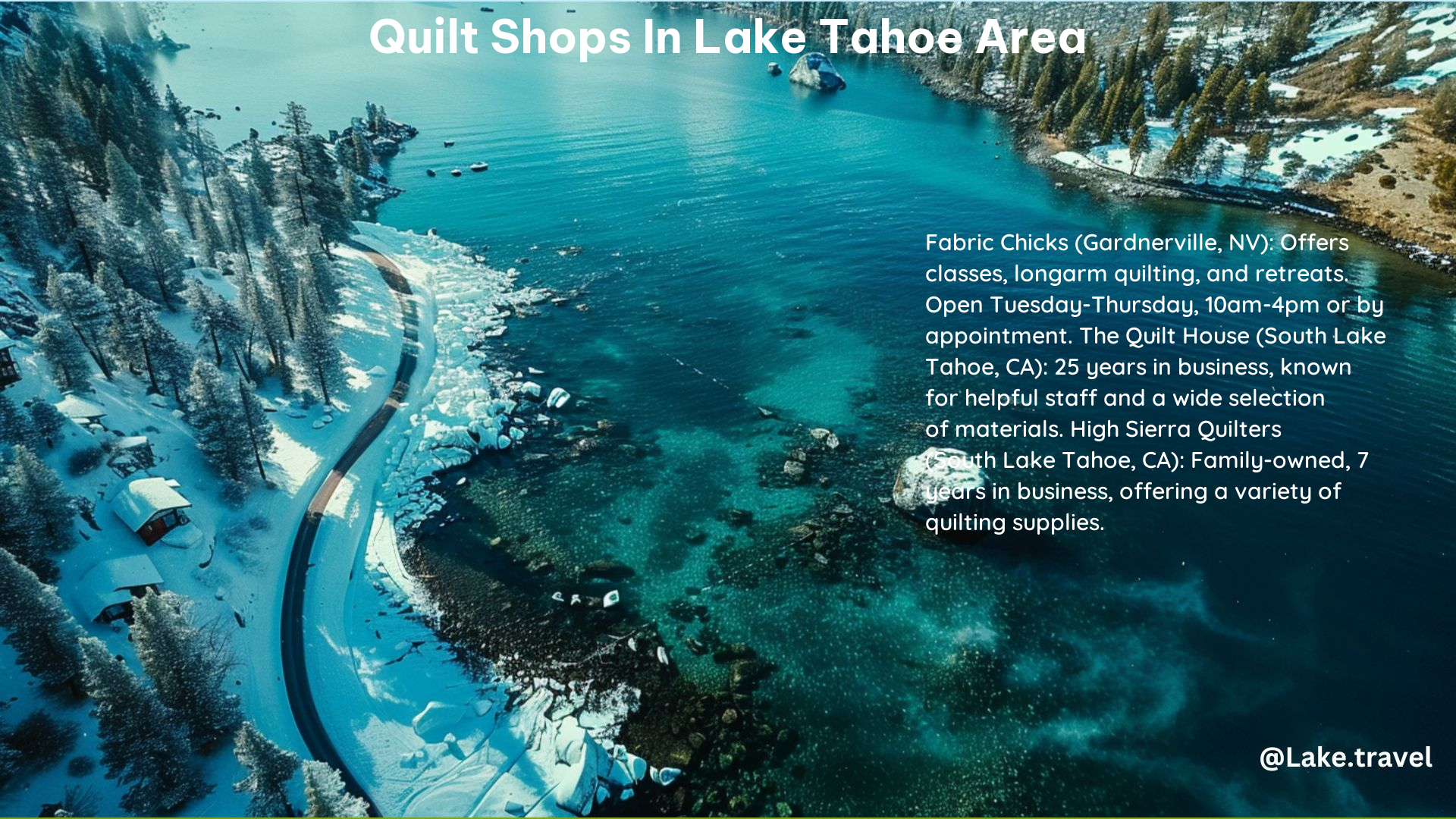 Quilt Shops in Lake Tahoe Area