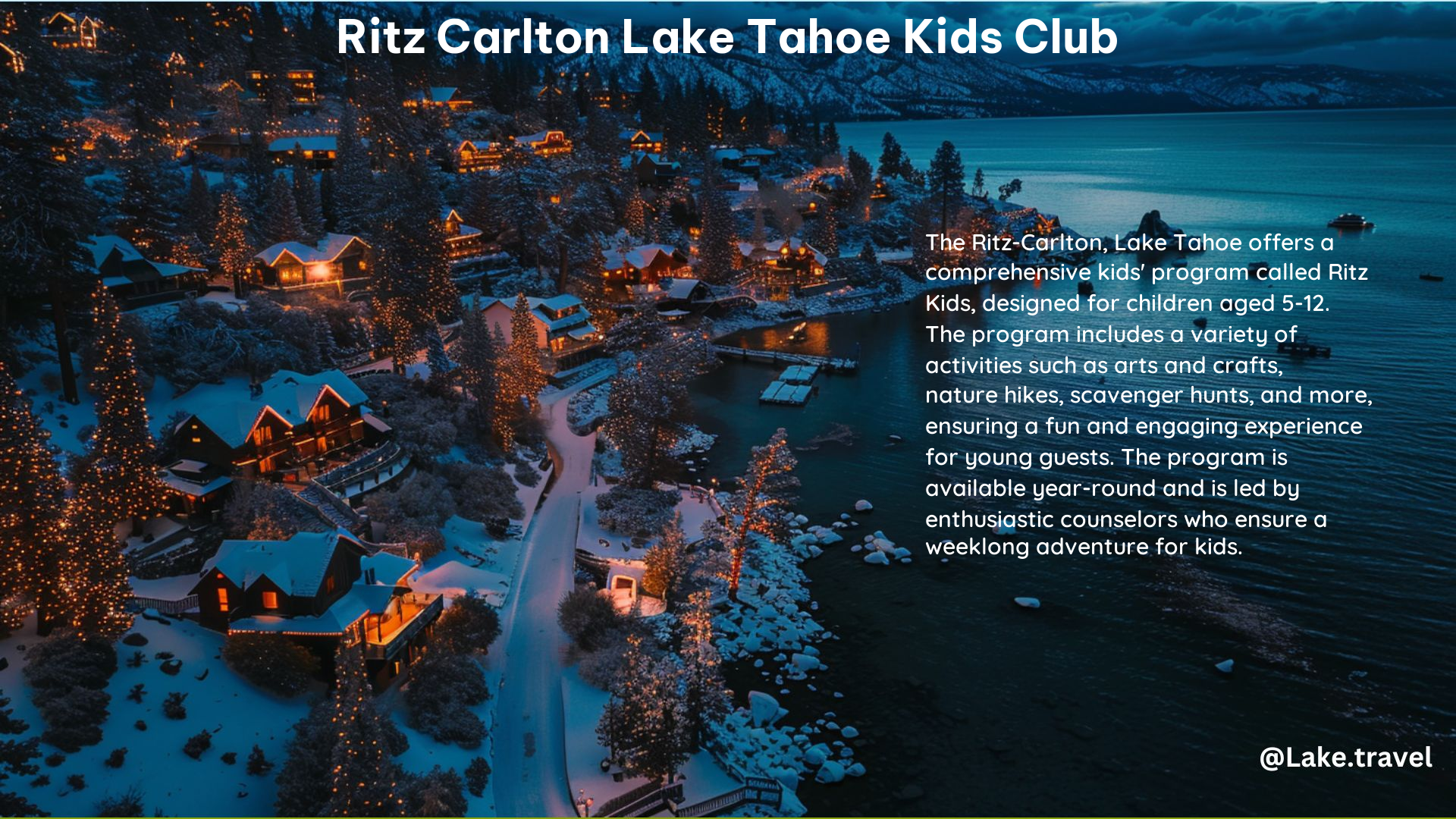 Ritz Carlton Lake Tahoe Kids Club