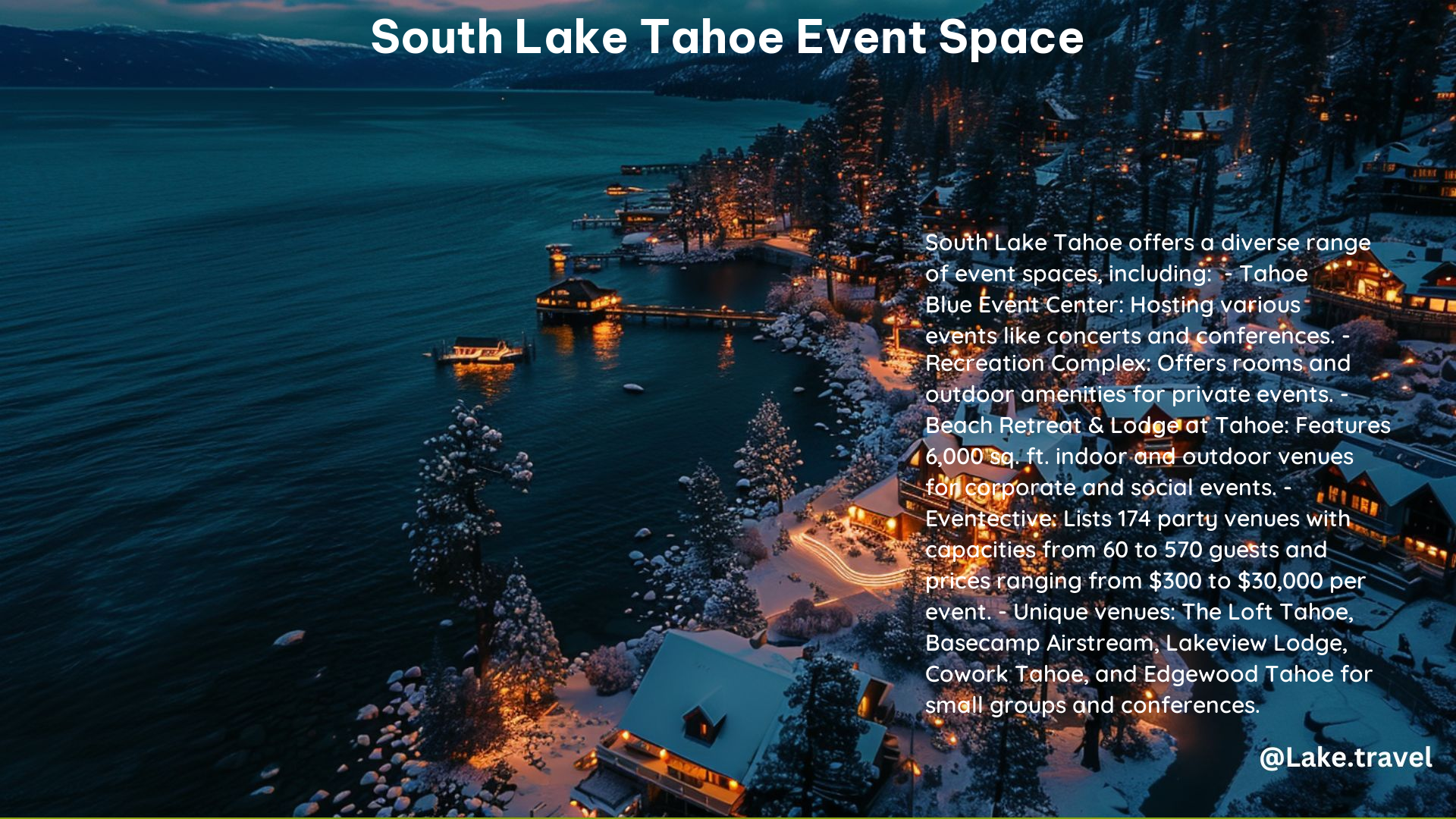 South Lake Tahoe Event Space