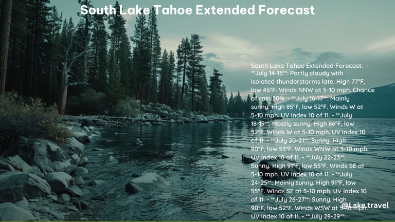 South Lake Tahoe Extended Forecast