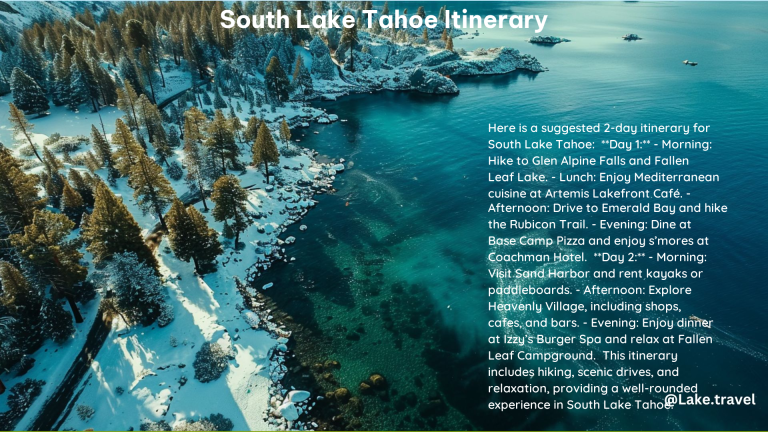 South Lake Tahoe Itinerary