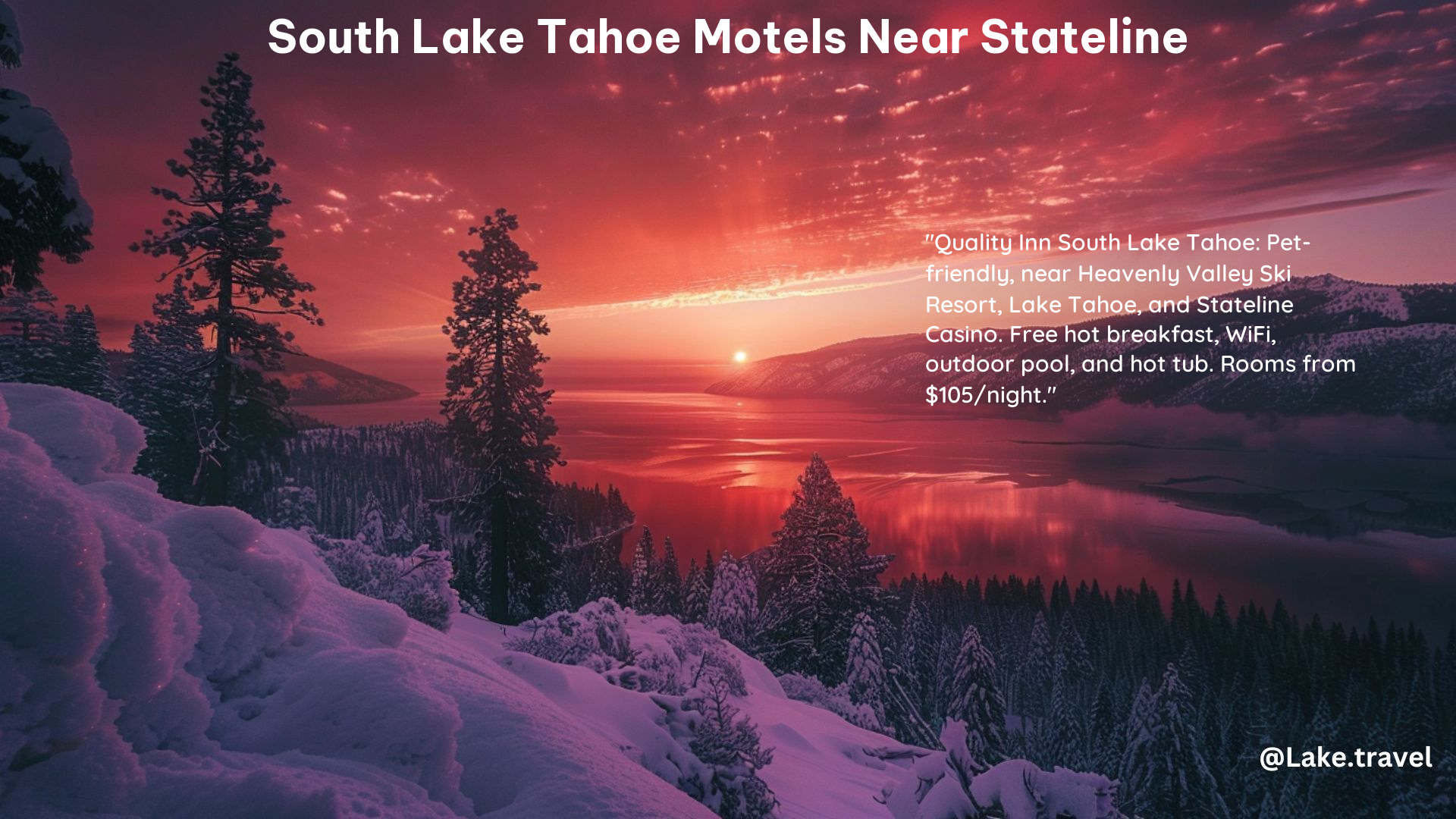 South Lake Tahoe Motels Near Stateline