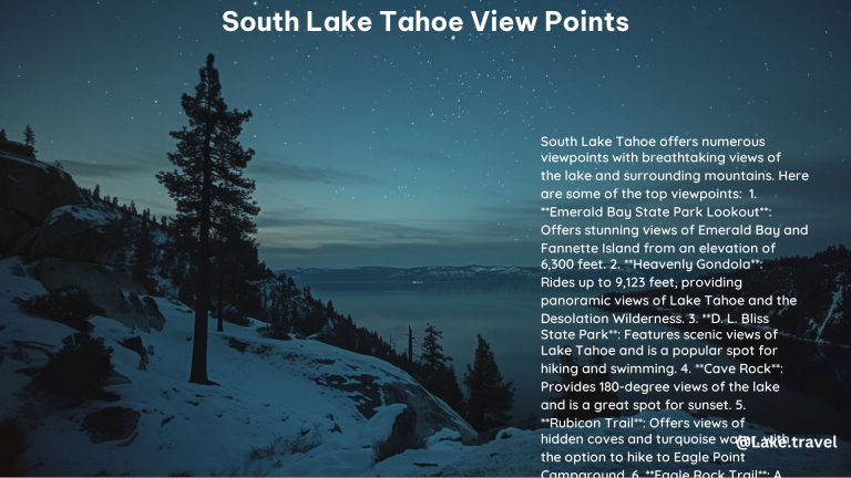 South Lake Tahoe View Points