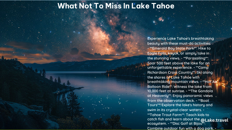 What Not to Miss in Lake Tahoe