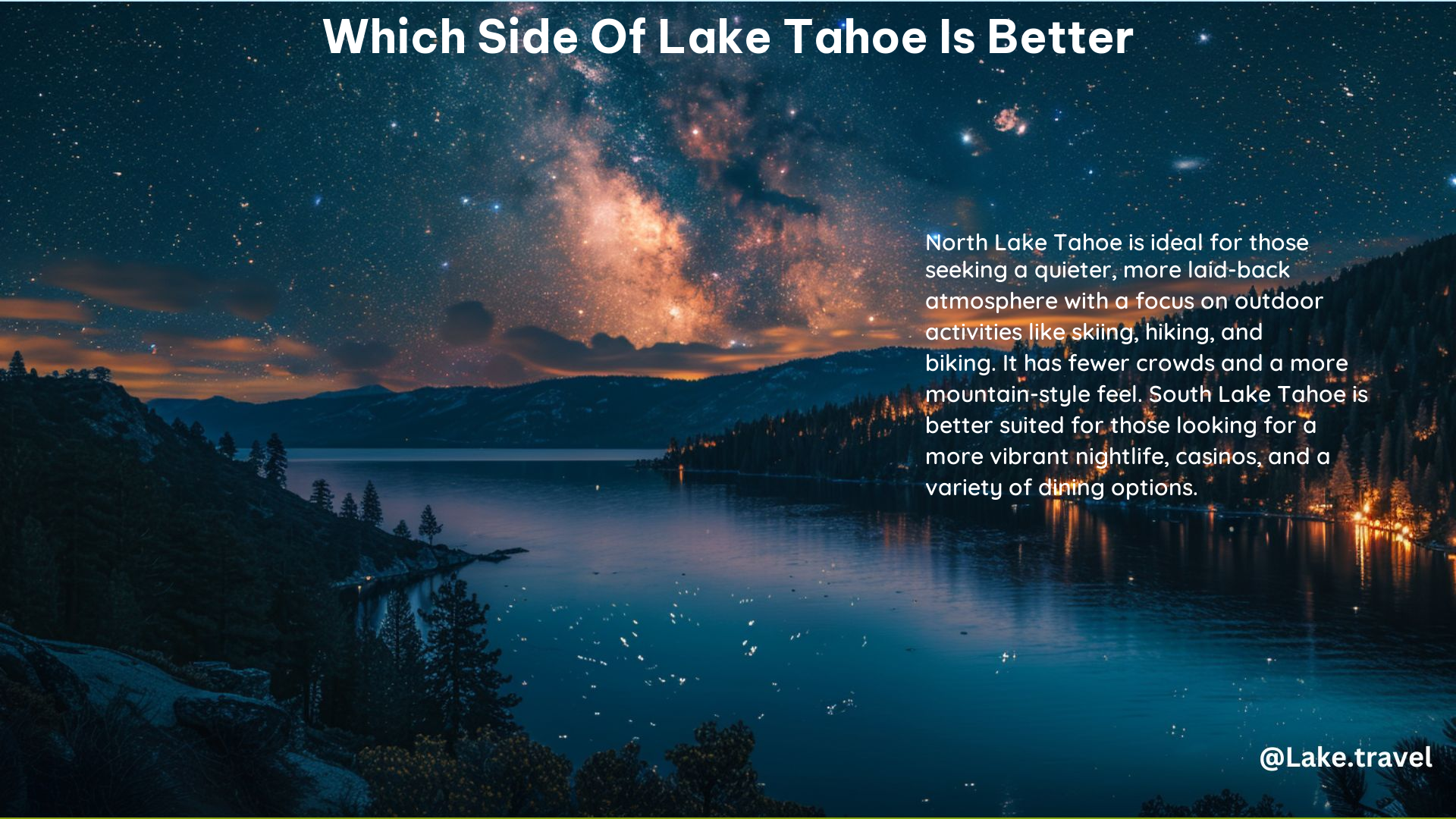 Which Side of Lake Tahoe Is Better