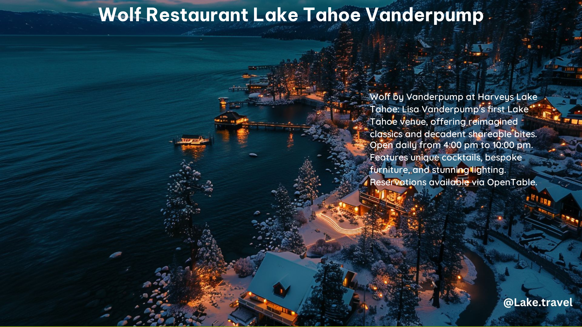 Wolf Restaurant Lake Tahoe Vanderpump