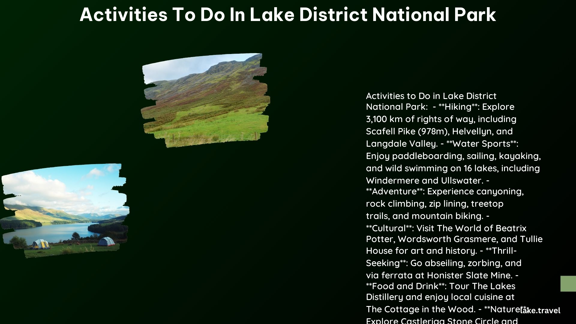 Activities to Do in Lake District National Park