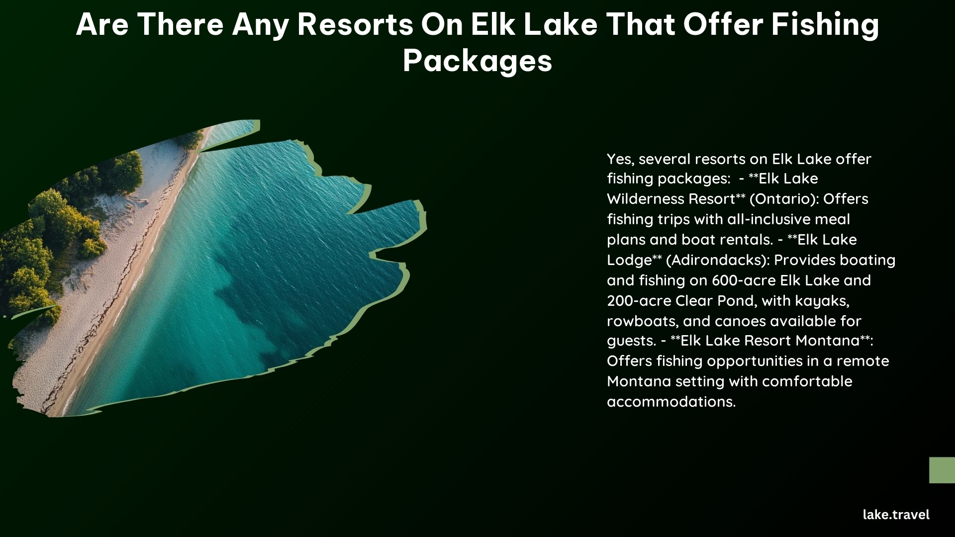 Are There Any Resorts on Elk Lake That Offer Fishing Packages